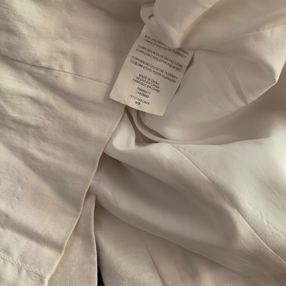 Bebe Linen Black & White Strapless Dress - Picture 6 of 6